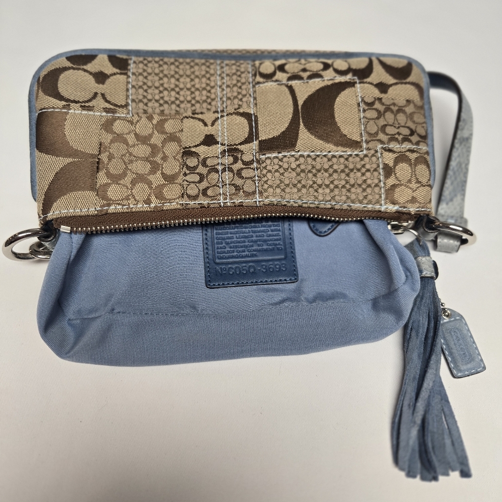 Vintage Coach 3693 Patchwork Python Trim Mini Sho… - image 6